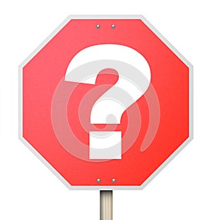 Question Mark on Stop Sign - Isolated