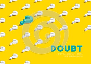 Question mark symbol 3D isometric pattern, Doubt concept poster and banner horizontal design illustration isolated on yellow