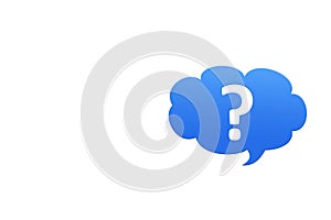 Question mark thought bubble concept on white background