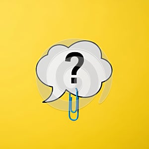 Question mark in thought bubble