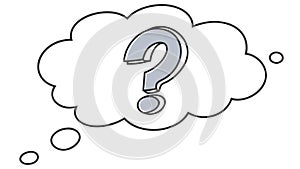 Question Mark Thought Bubble Outline Vector for Inquiry Doubt, vector design Generative AI