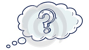 Question Mark Thought Bubble, Problem Solving Inquiry Vector, vector design Generative AI
