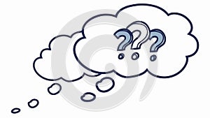 Question Mark Thought Bubble: Symbol of Doubt, Inquiry, Confusion, vector design Generative AI