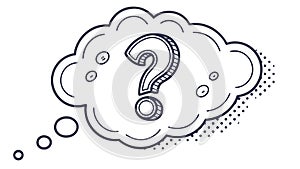 Question Mark Thought Bubble Vector: Confusion & Inquiry, vector design Generative AI