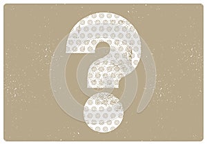 Question mark typographical grunge vintage style poster. Retro vector illustration.