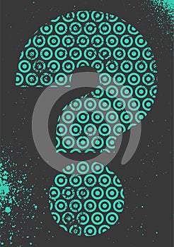 Question mark typographical grunge vintage style poster. Retro vector illustration.