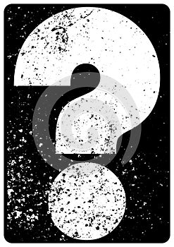 Question mark typographical grunge vintage style poster. Retro vector illustration.