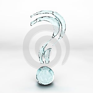 Question Mark of water splashes isolated