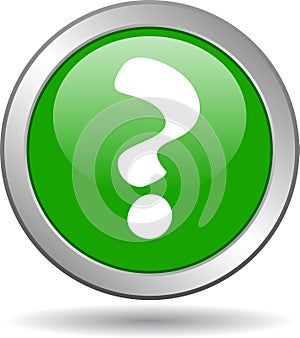Question mark web button green
