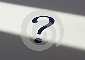 Question Mark on White Background