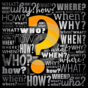 Question mark - word cloud background