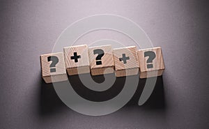 Question Mark Word with Wooden Cubes