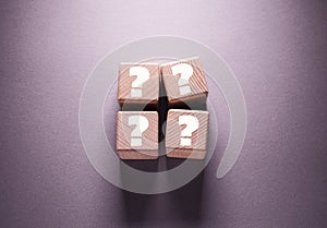 Question Mark Word with Wooden Cubes