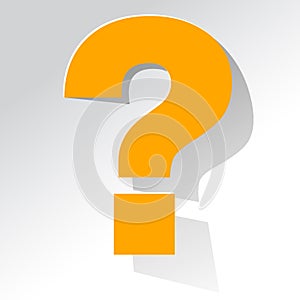 Question Mark yellow on a white background