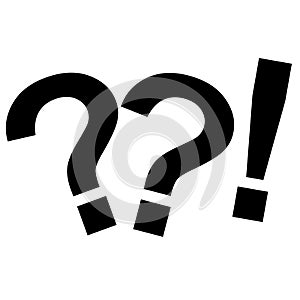 Question marks and exclamation mark