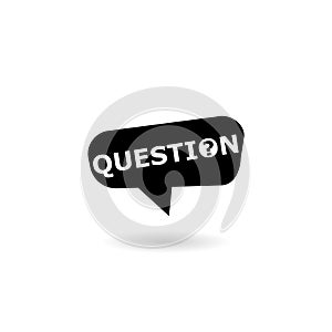 Question marks icon with shadow isolated on white