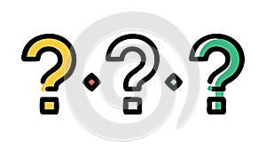 Question Marks Query Help Confusion Icon Vector, vector design Generative AI