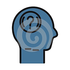 Question, mind line isolated vector icon can be easily modified and edit