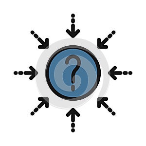 Question, mind line isolated vector icon can be easily modified and edit