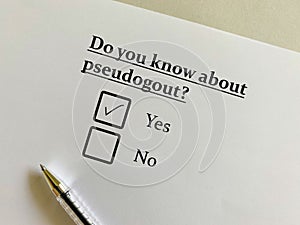 Question about orthopedic disease