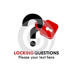 question with padlock logo