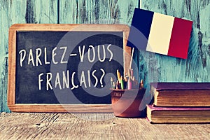 Question parlez-vous francais? do you speak french? photo