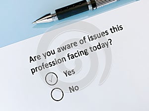 Question about profession