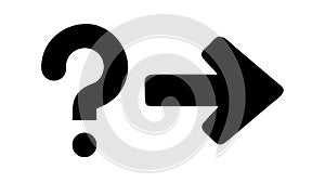 Question and Right Arrow for Inquiry, vector design Generative AI