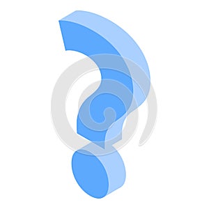 Question sign icon, isometric style
