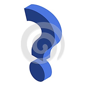 Question sign icon, isometric style