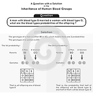 Question and Solution Inheritance of Human Blood Group Infographic Diagram