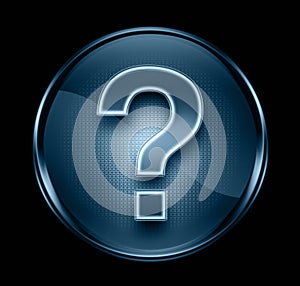 Question symbol icon dark blue