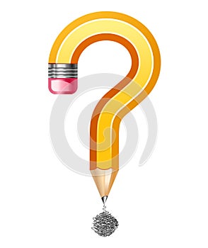 Question symbol made of pencil