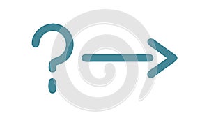 Question to Answer Arrow, Problem Solving Flow, vector design Generative AI