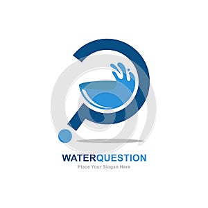 Question water logo vector design icon