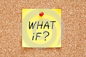 Question What If Handwritten On Sticky Note photo