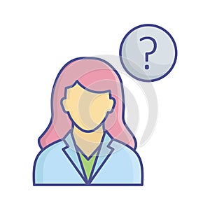 Questioner Vector Icon which can easily modify or edit photo
