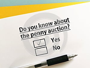 Questionnaire about auction