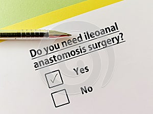 Questionnaire about bowel issues