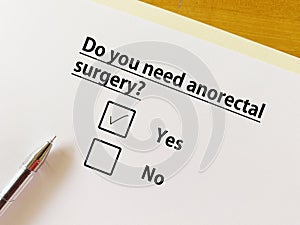 Questionnaire about bowel issues