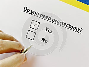 Questionnaire about bowel issues