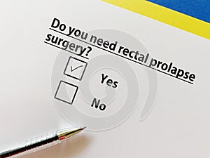 Questionnaire about bowel issues