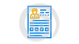 questionnaire business manager color icon animation