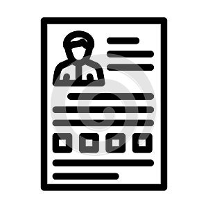 questionnaire business manager line icon vector illustration