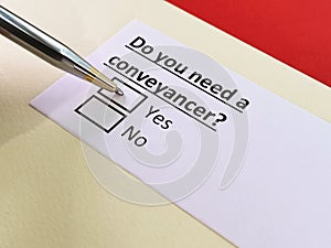 Questionnaire about conveyancing