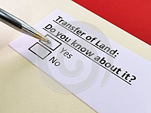 Questionnaire about conveyancing