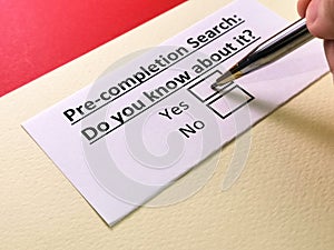 Questionnaire about conveyancing