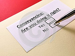 Questionnaire about conveyancing