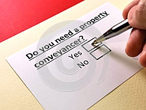 Questionnaire about conveyancing