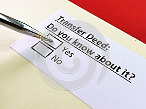 Questionnaire about conveyancing